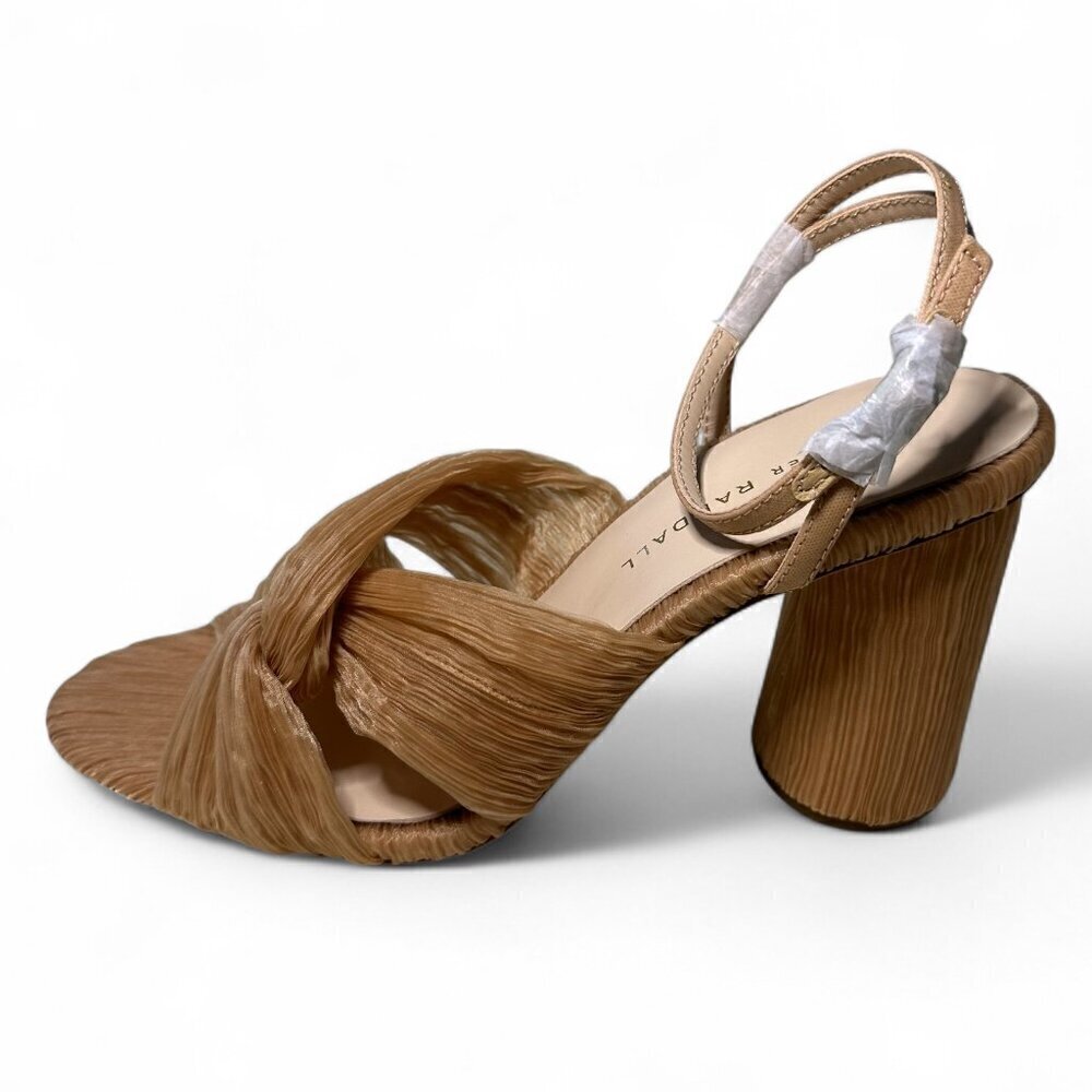 Loeffler Randall Reed Pleated Twist Heel in Peach Polyester Pink Sz 7 B NIB